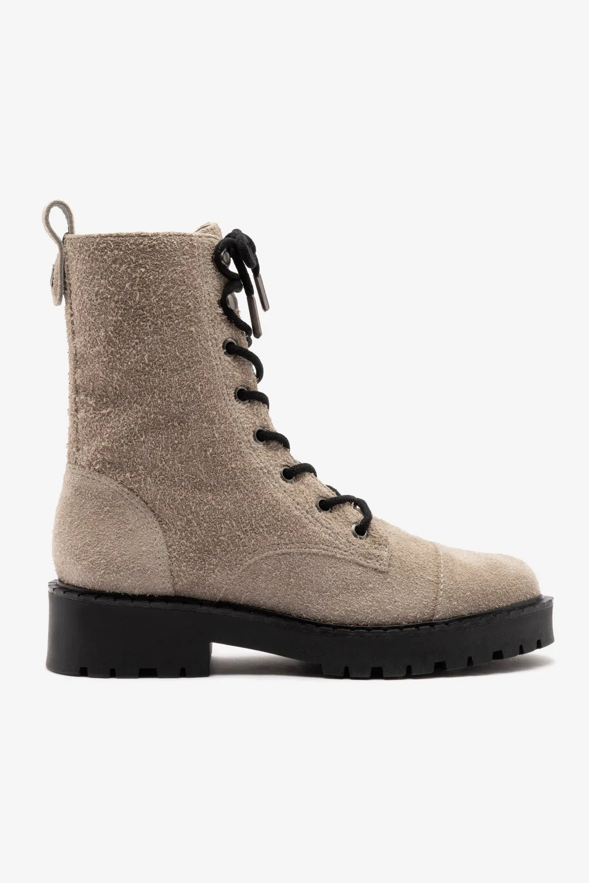Trinity Boot In Rhino Suede sold by Larroude