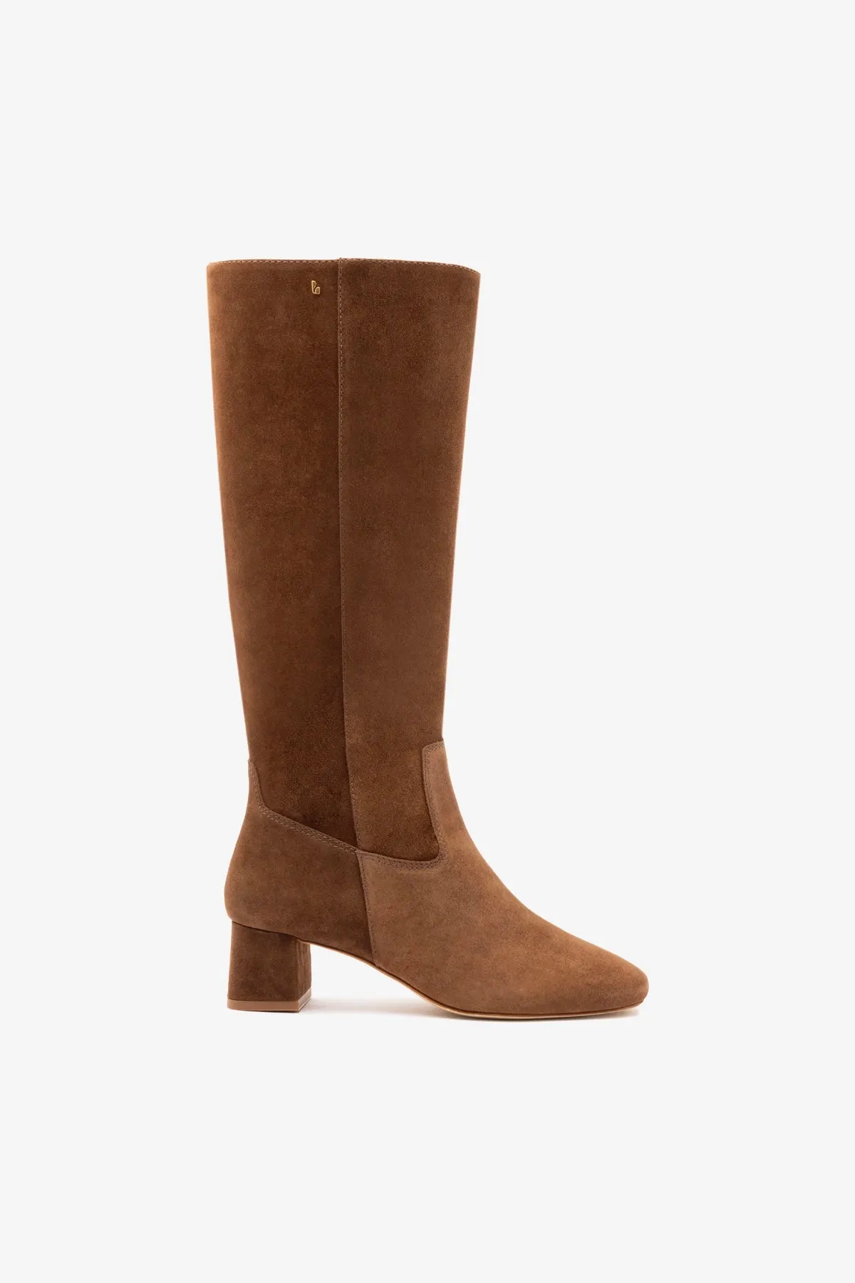 Edie Boot In Burnt Umber Suede sold by Larroude