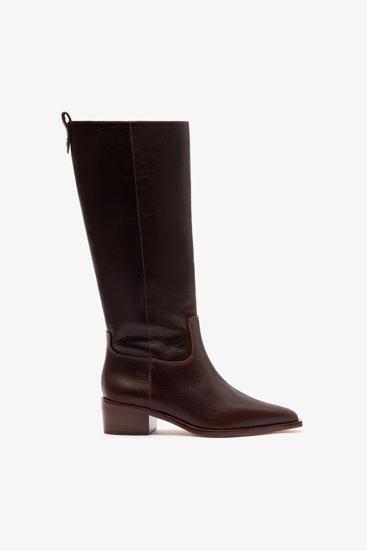 Florencia Boot In Brown Leather sold by Larroude