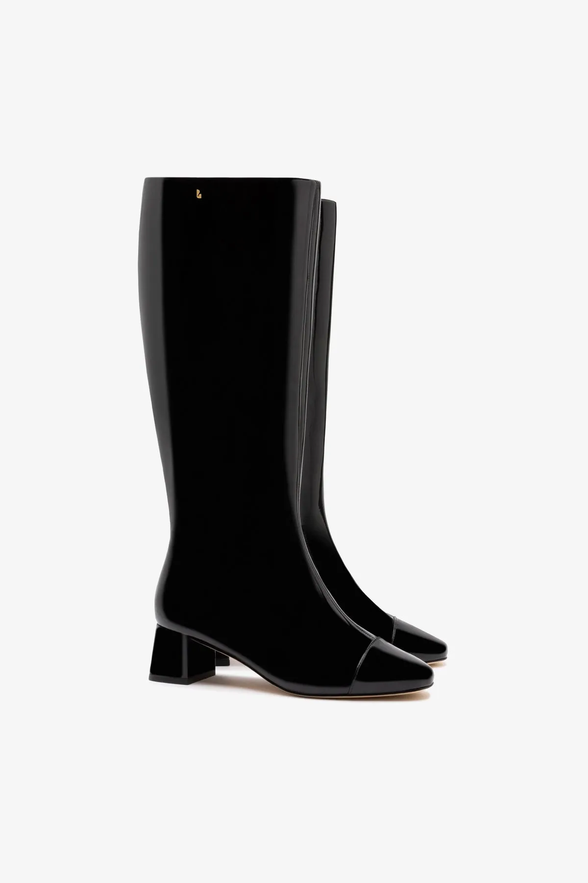 Edie Boot In Black Patent Leather sold by Larroude product image thumbnail 2