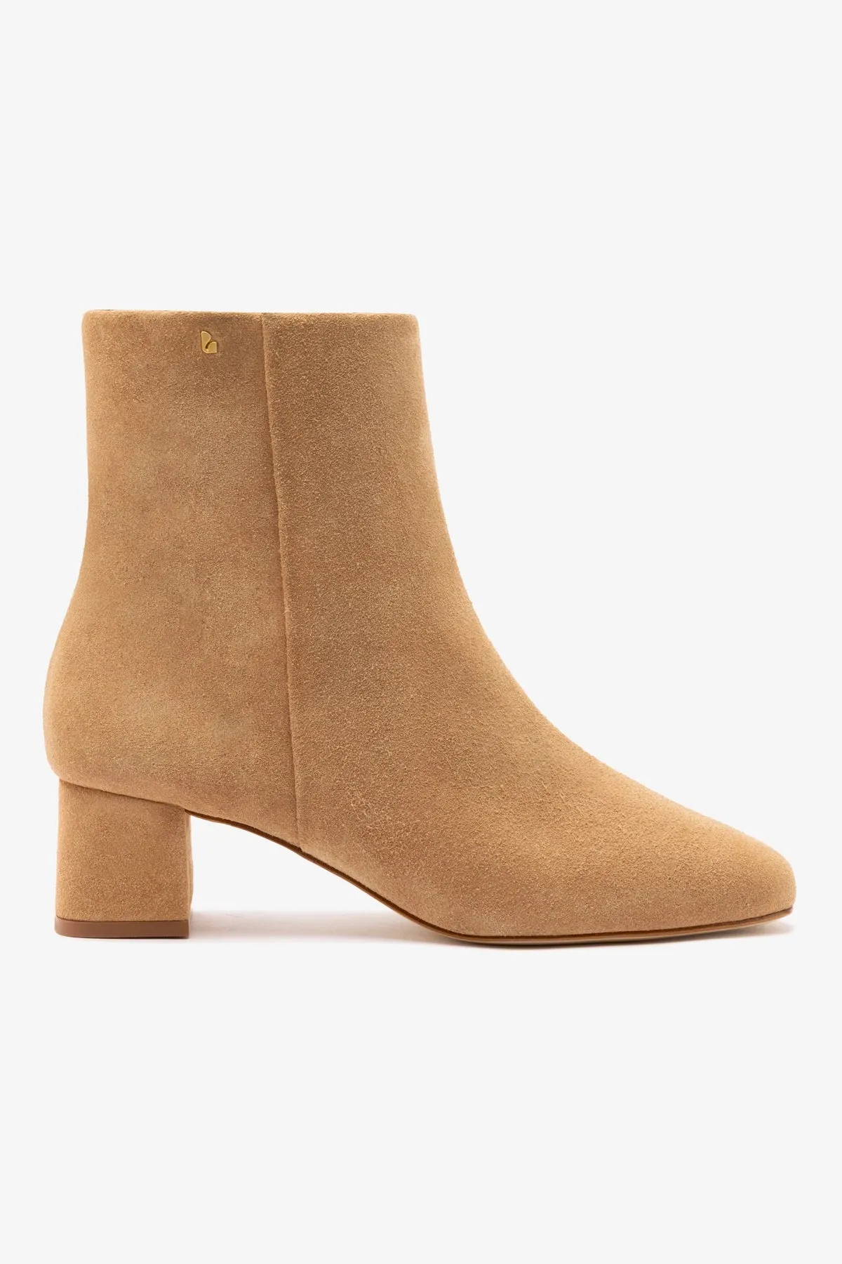 Mini Edie Boot In Peanut Suede sold by Larroude