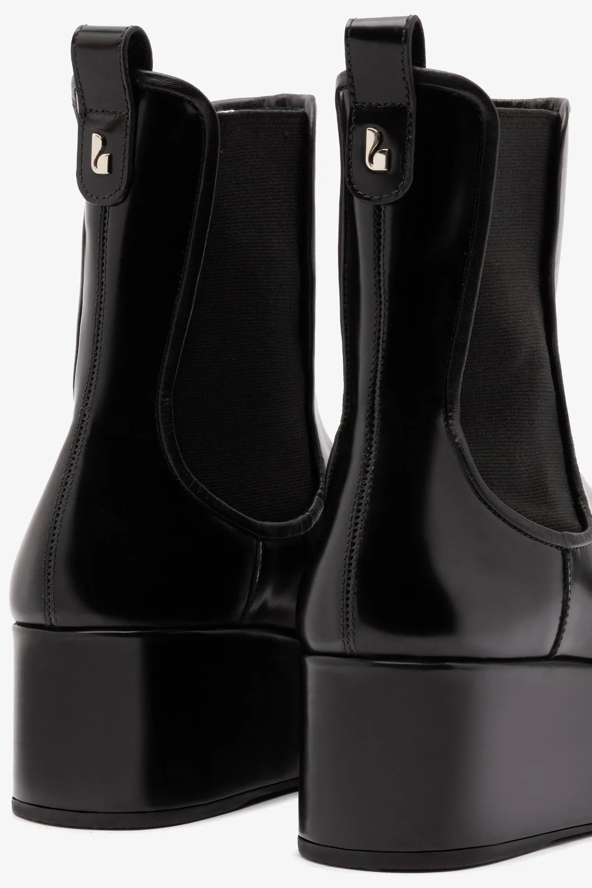 Dani Chelsea Flatform Boot In Black Box Leather sold by Larroude product image thumbnail 4
