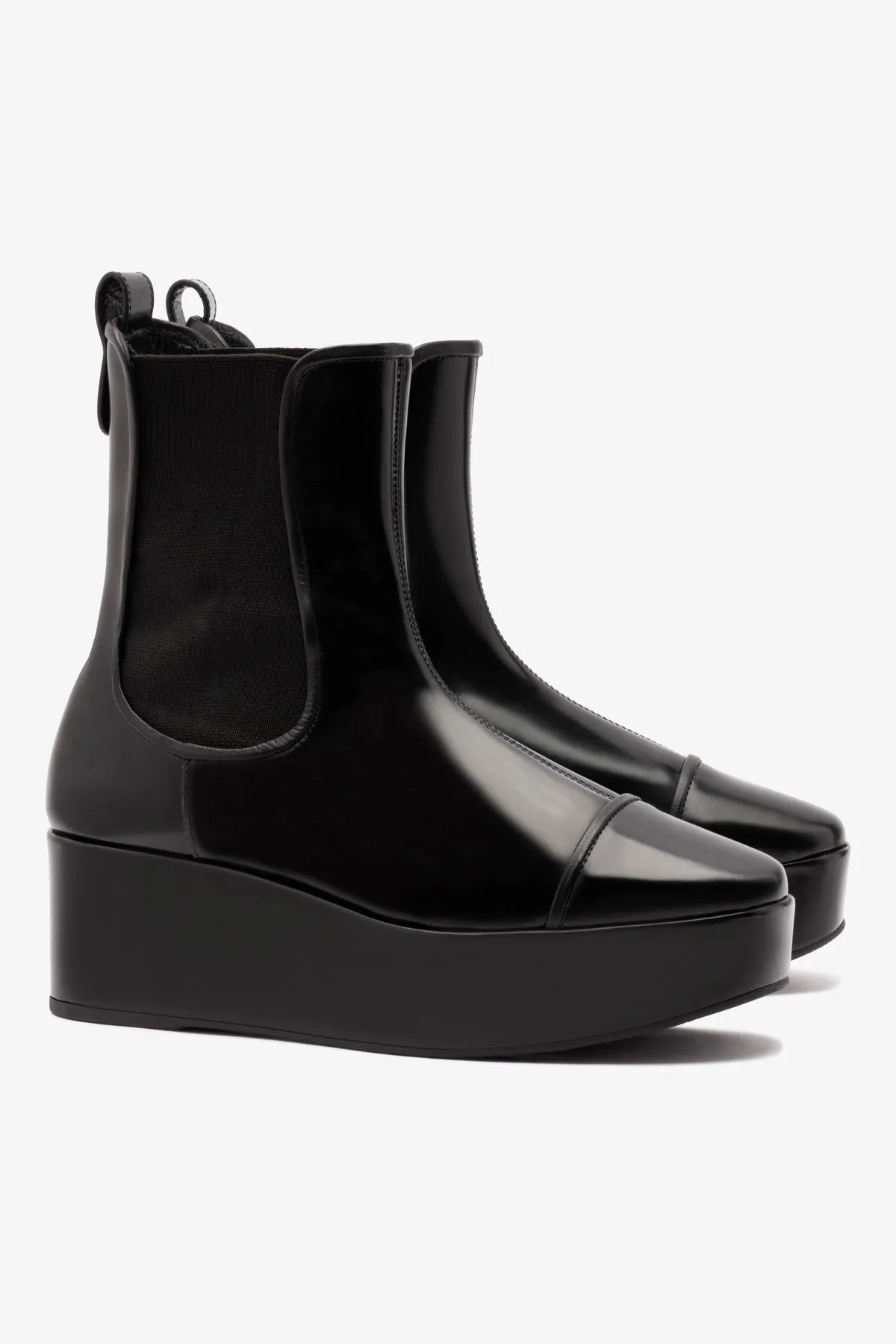 Dani Chelsea Flatform Boot In Black Box Leather sold by Larroude product image thumbnail 2