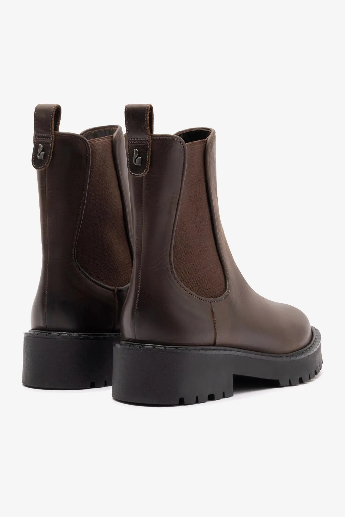 Sancha Boot In Brown Shadow Leather sold by Larroude product image thumbnail 3