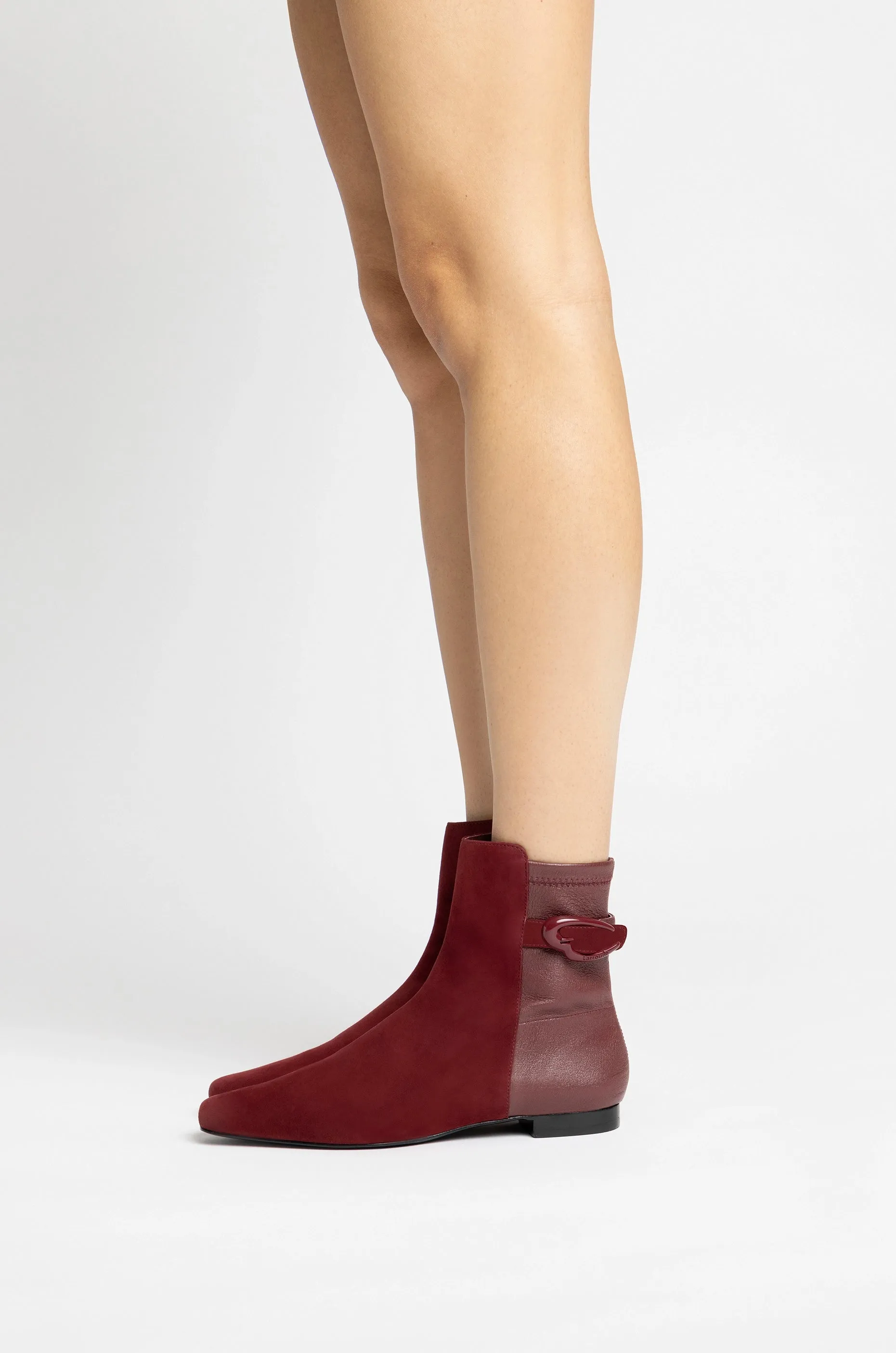 Alexis Verona Flat Boot In Burgundy Suede sold by Larroude product image thumbnail 2