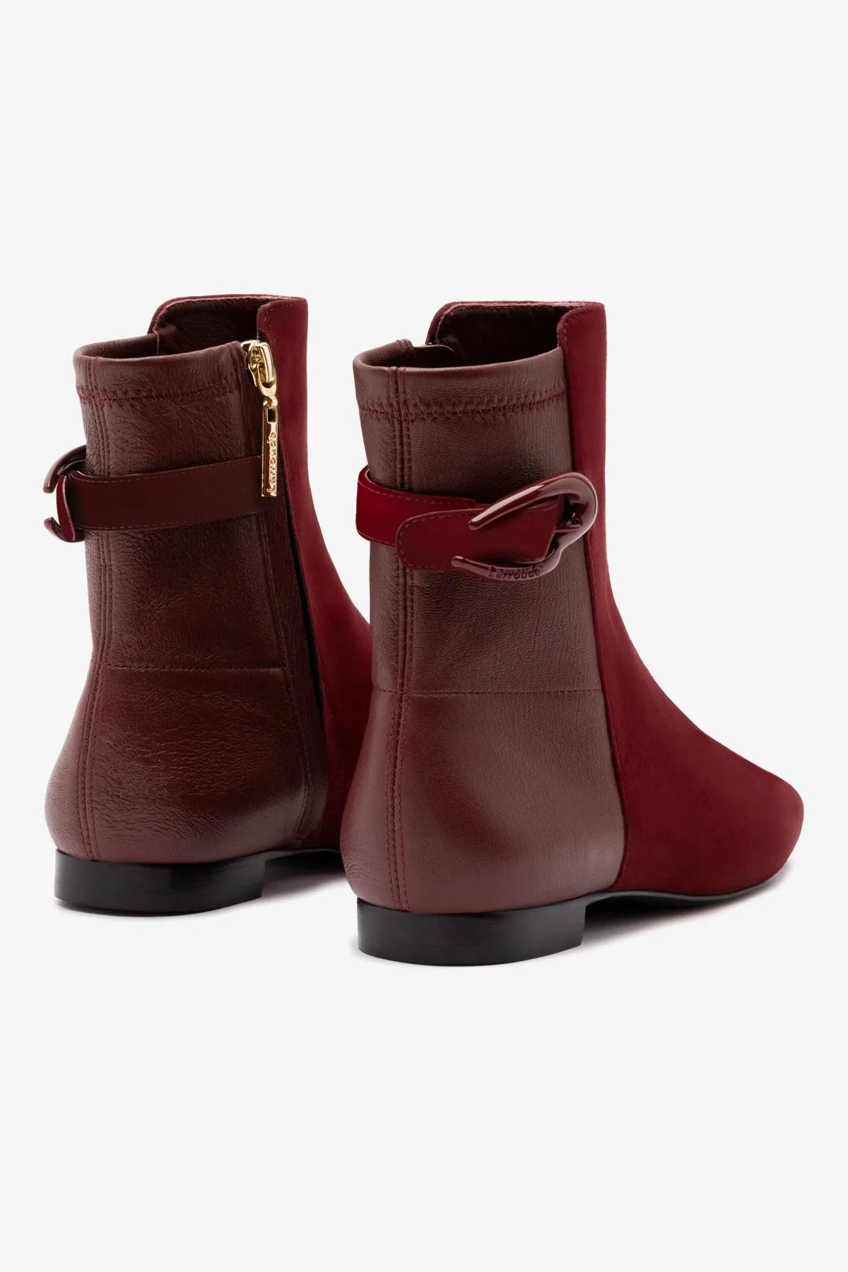Alexis Verona Flat Boot In Burgundy Suede sold by Larroude product image thumbnail 4