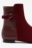 Alexis Verona Flat Boot In Burgundy Suede sold by Larroude