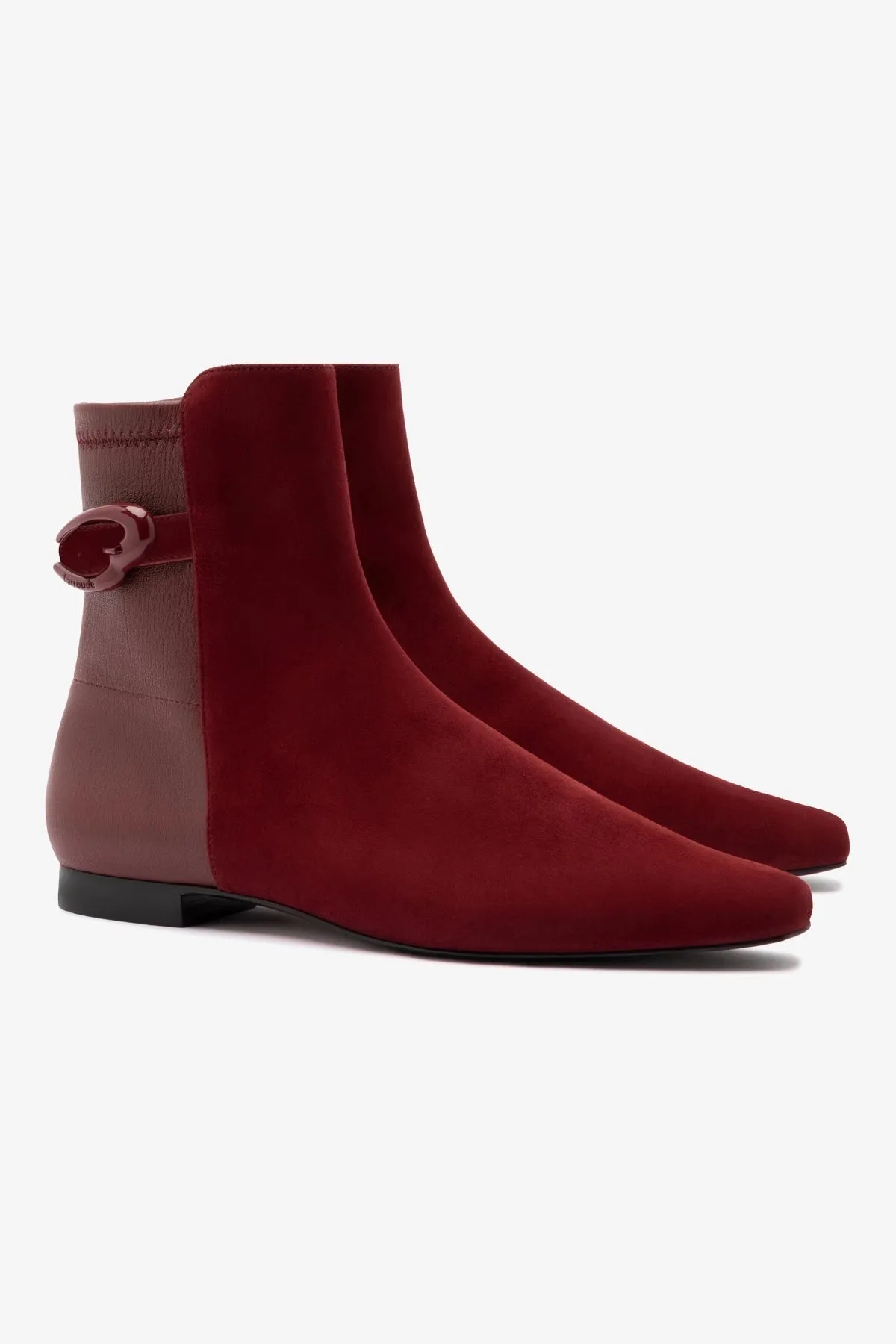 Alexis Verona Flat Boot In Burgundy Suede sold by Larroude product image thumbnail 3