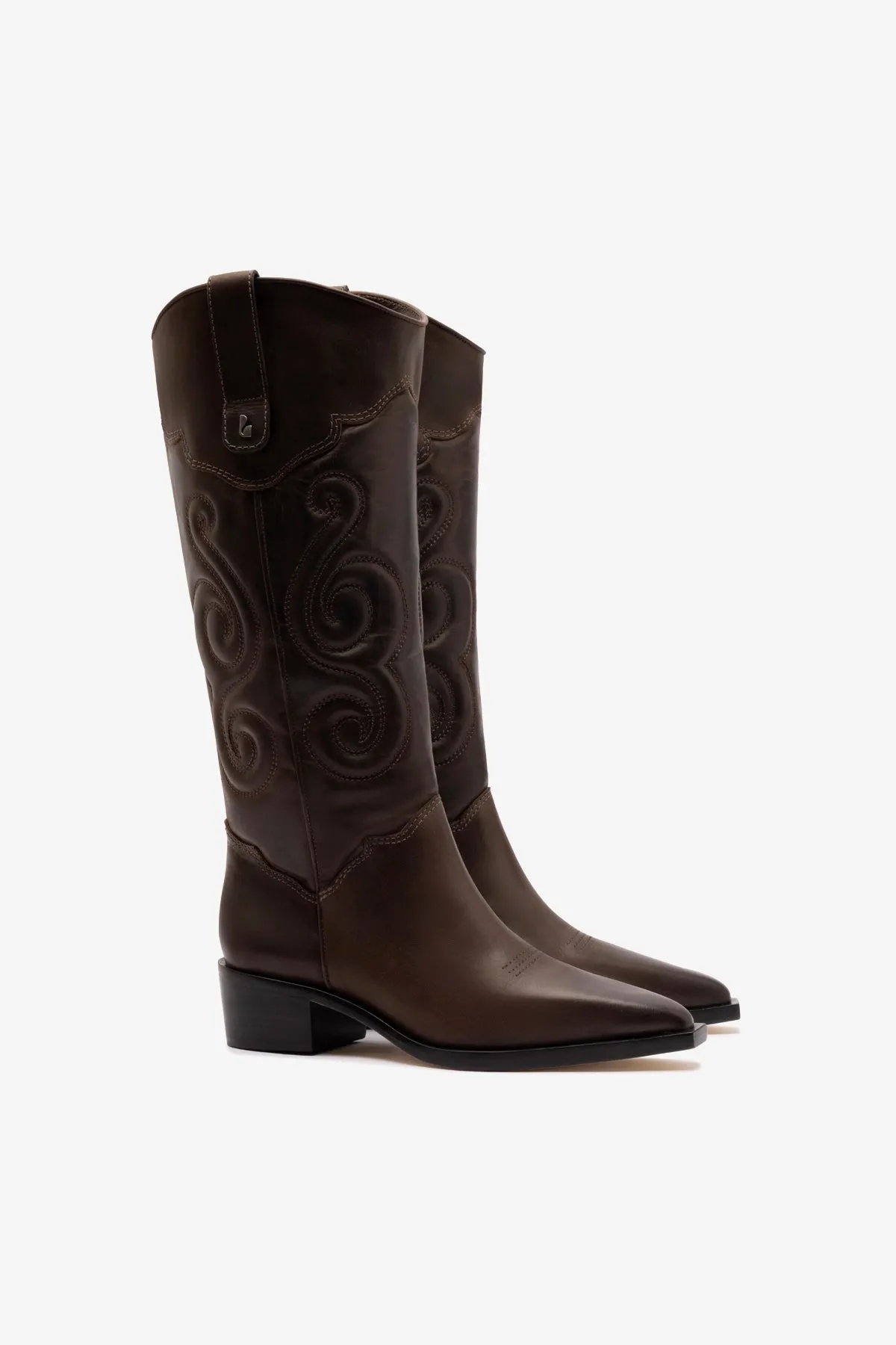 Paloma Boot In Brown Shadow Leather sold by Larroude product image thumbnail 2