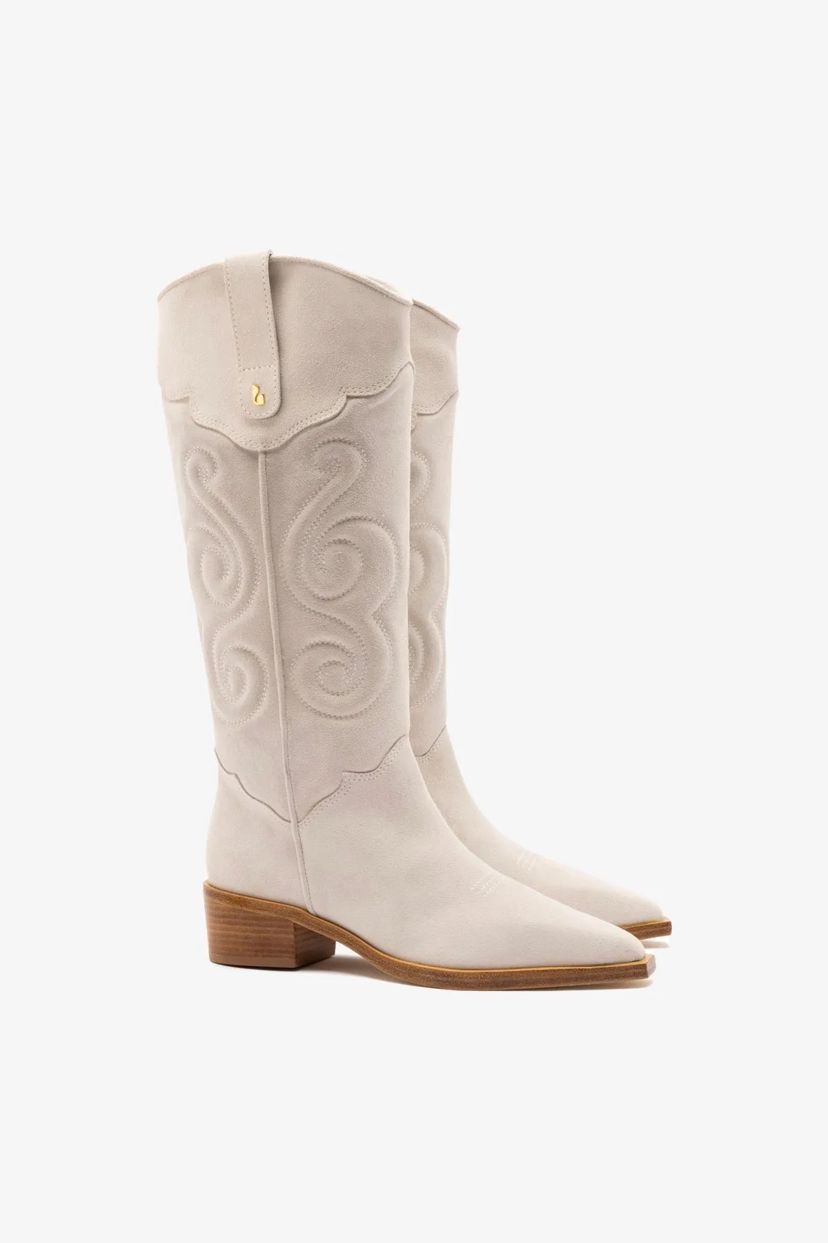 Paloma Boot In Mushroom Grey Suede sold by Larroude product image thumbnail 2