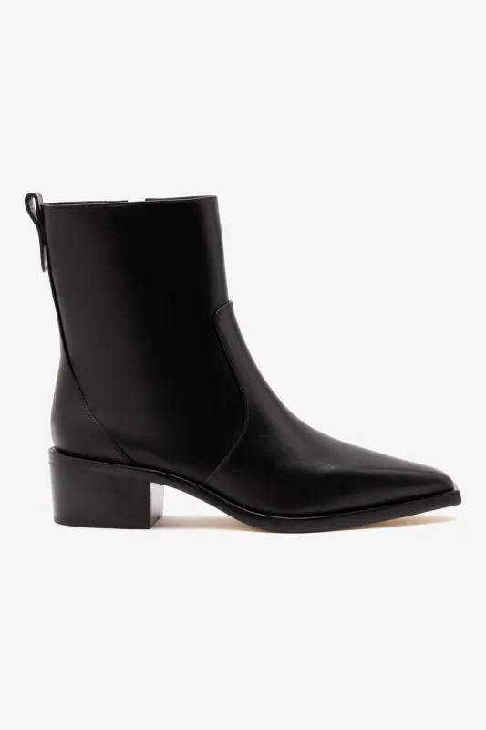 James Low Boot In Black Leather sold by Larroude