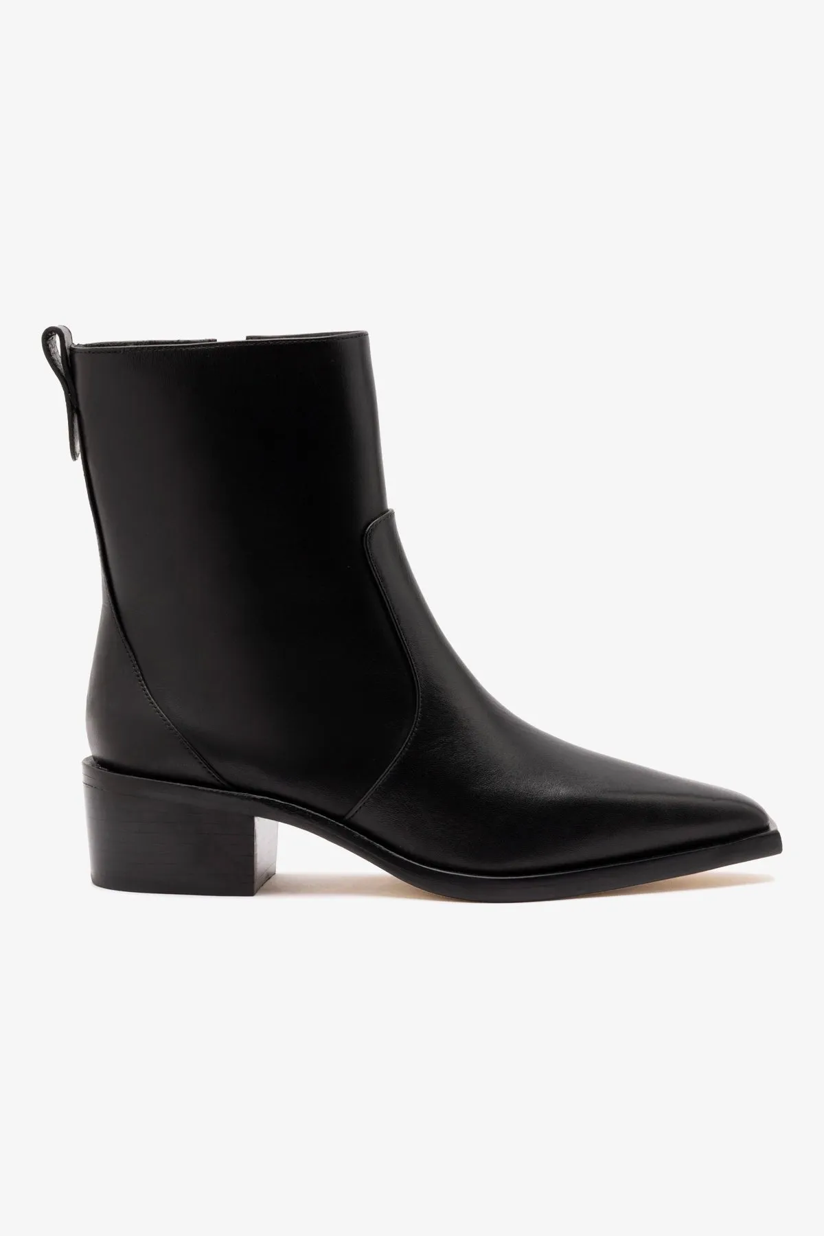 James Low Boot In Black Leather sold by Larroude