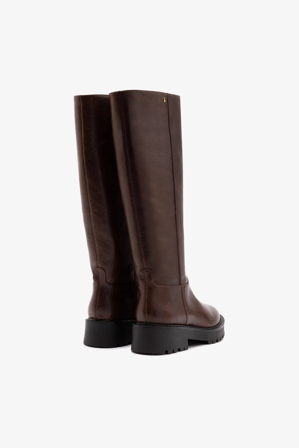 Anne Lugsole Boot In Brown Leather sold by Larroude product image thumbnail 3