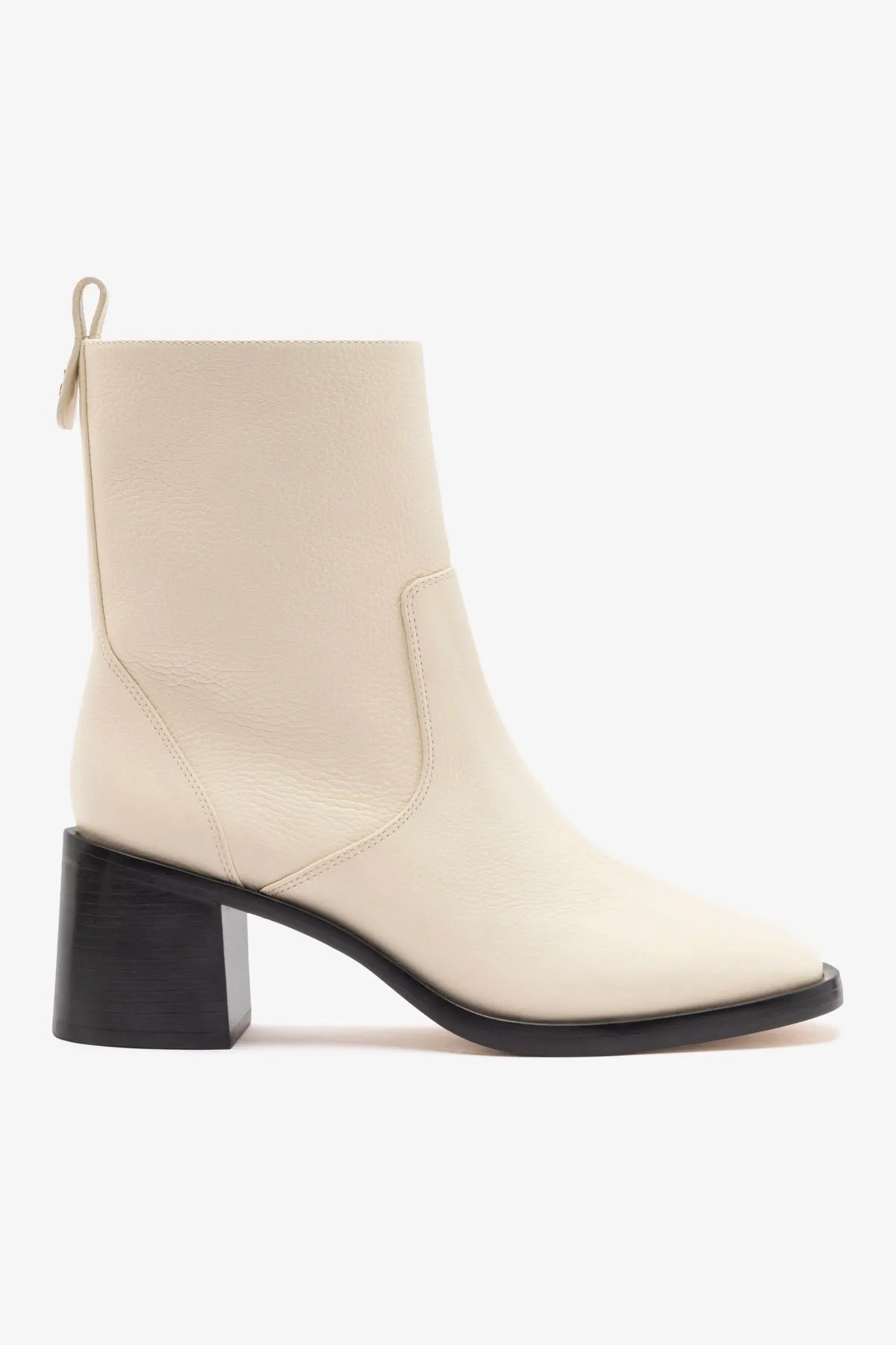 Mini Ricky Boot In Ivory Leather sold by Larroude