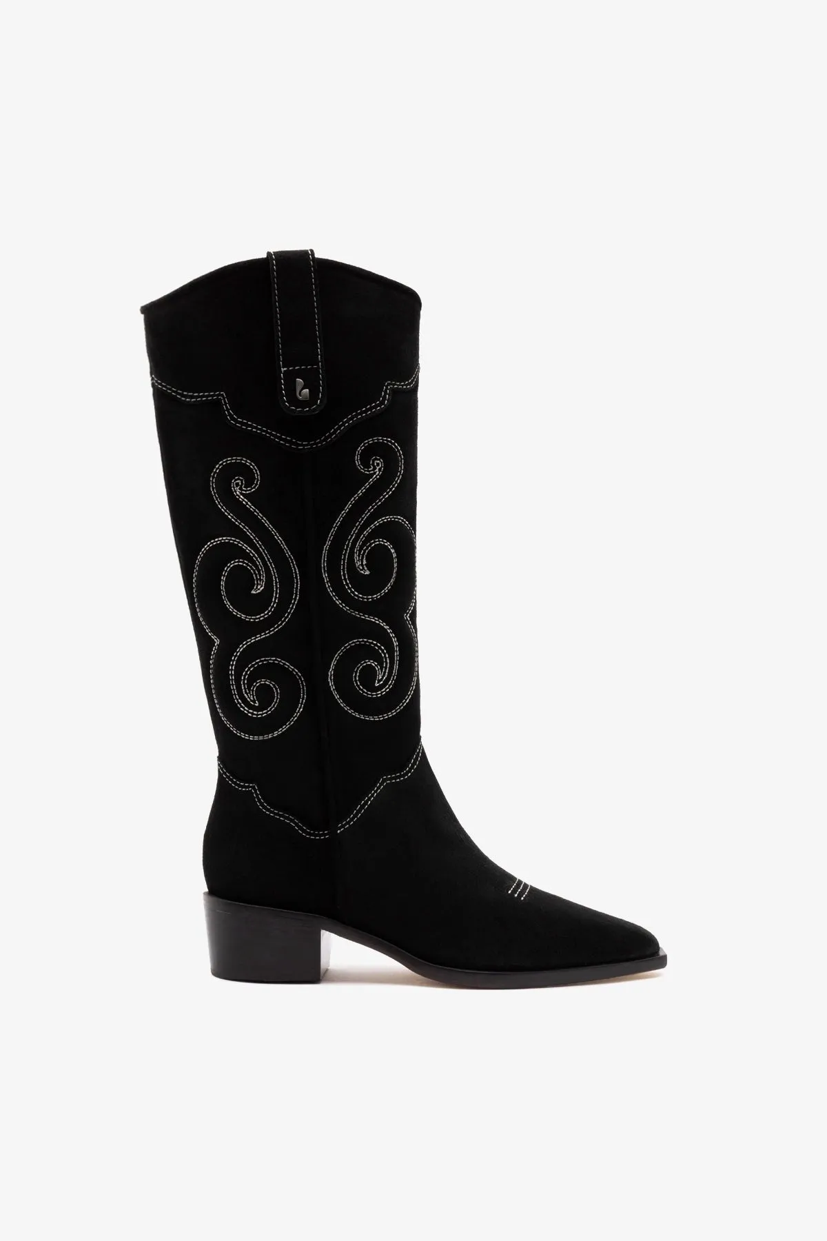 Paloma Boot In Black Suede sold by Larroude