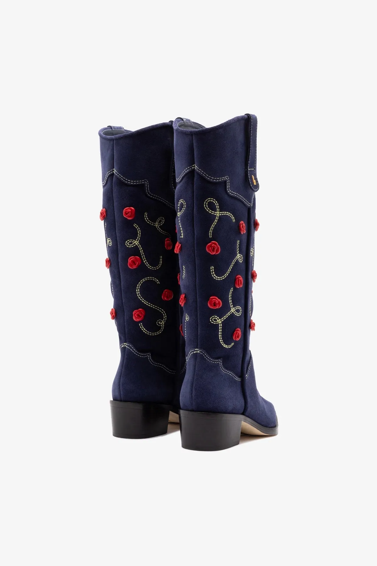 Paloma Boot In Navy Suede sold by Larroude product image thumbnail 3