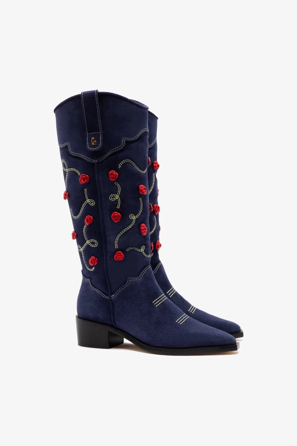 Paloma Boot In Navy Suede sold by Larroude product image thumbnail 2