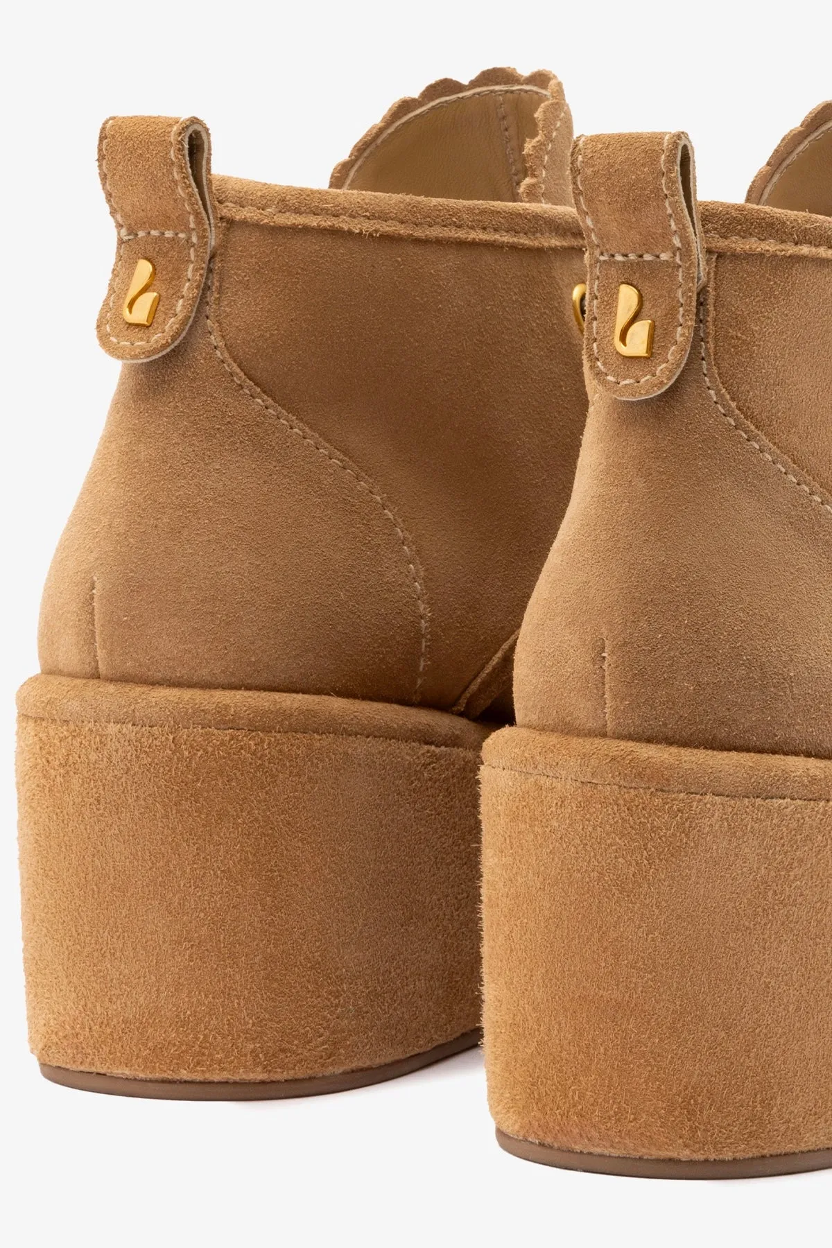 Chani Wedge In Peanut Suede sold by Larroude product image thumbnail 5
