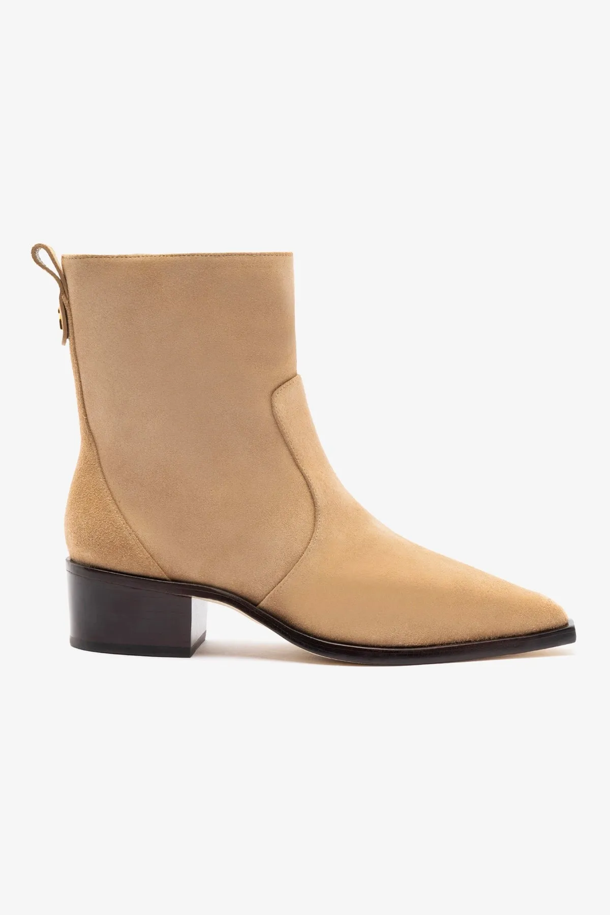 James Low Boot In Peanut Suede sold by Larroude