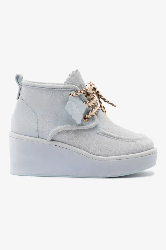 Chani Wedge In Maya Suede sold by Larroude