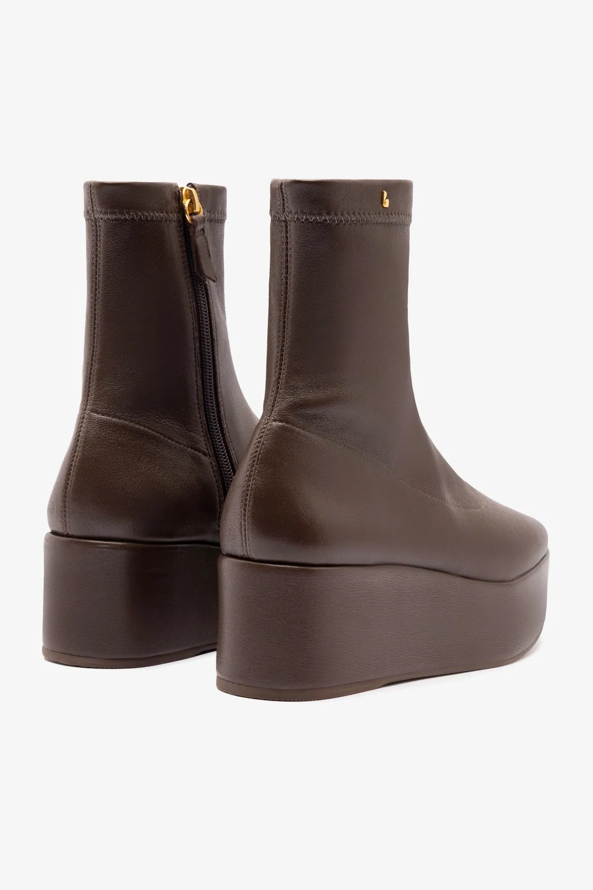 Dani Flatform Boot In Brown Leather sold by Larroude product image thumbnail 3