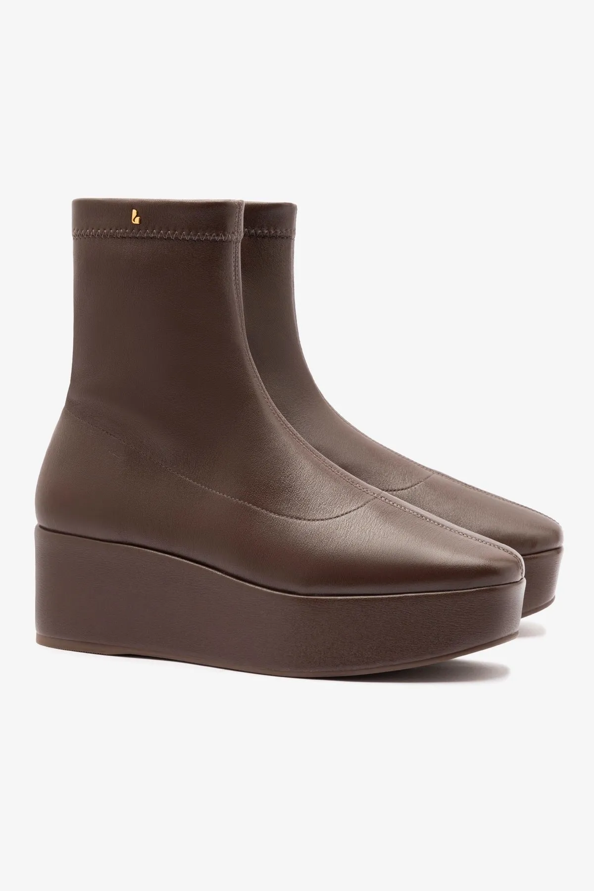 Dani Flatform Boot In Brown Leather sold by Larroude product image thumbnail 2