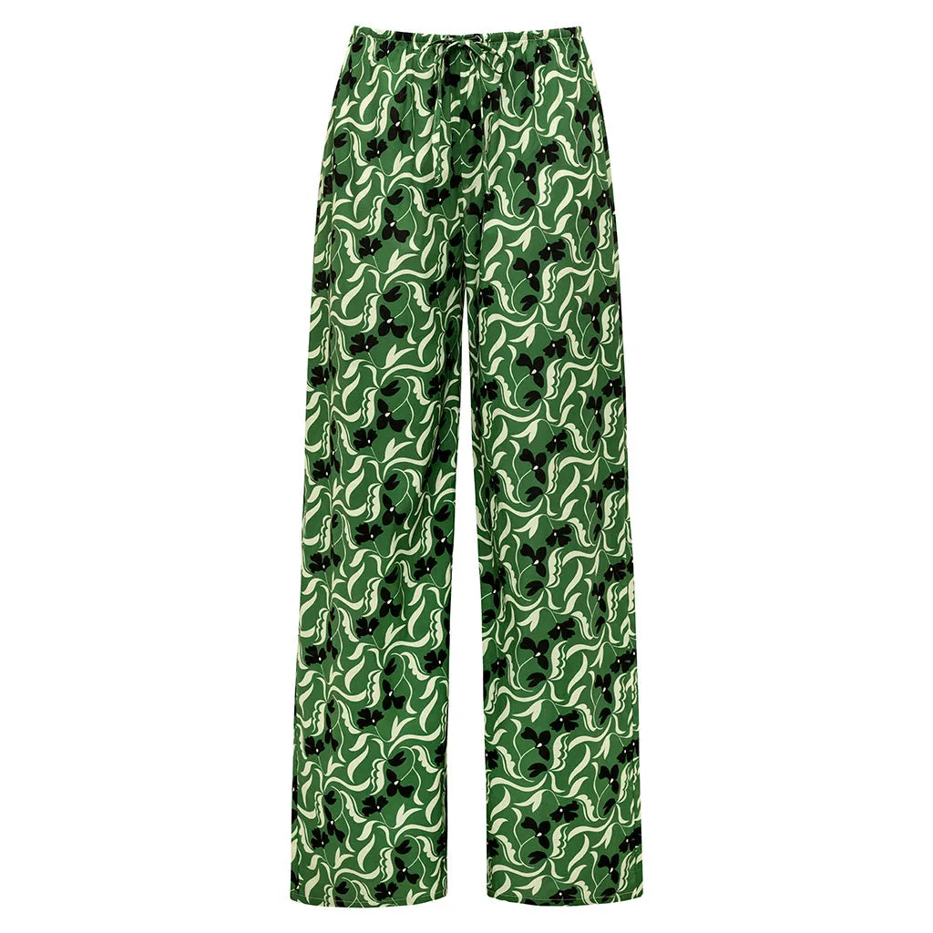 Veronica Floral Drawstring Wide Leg Pant sold by Larroude
