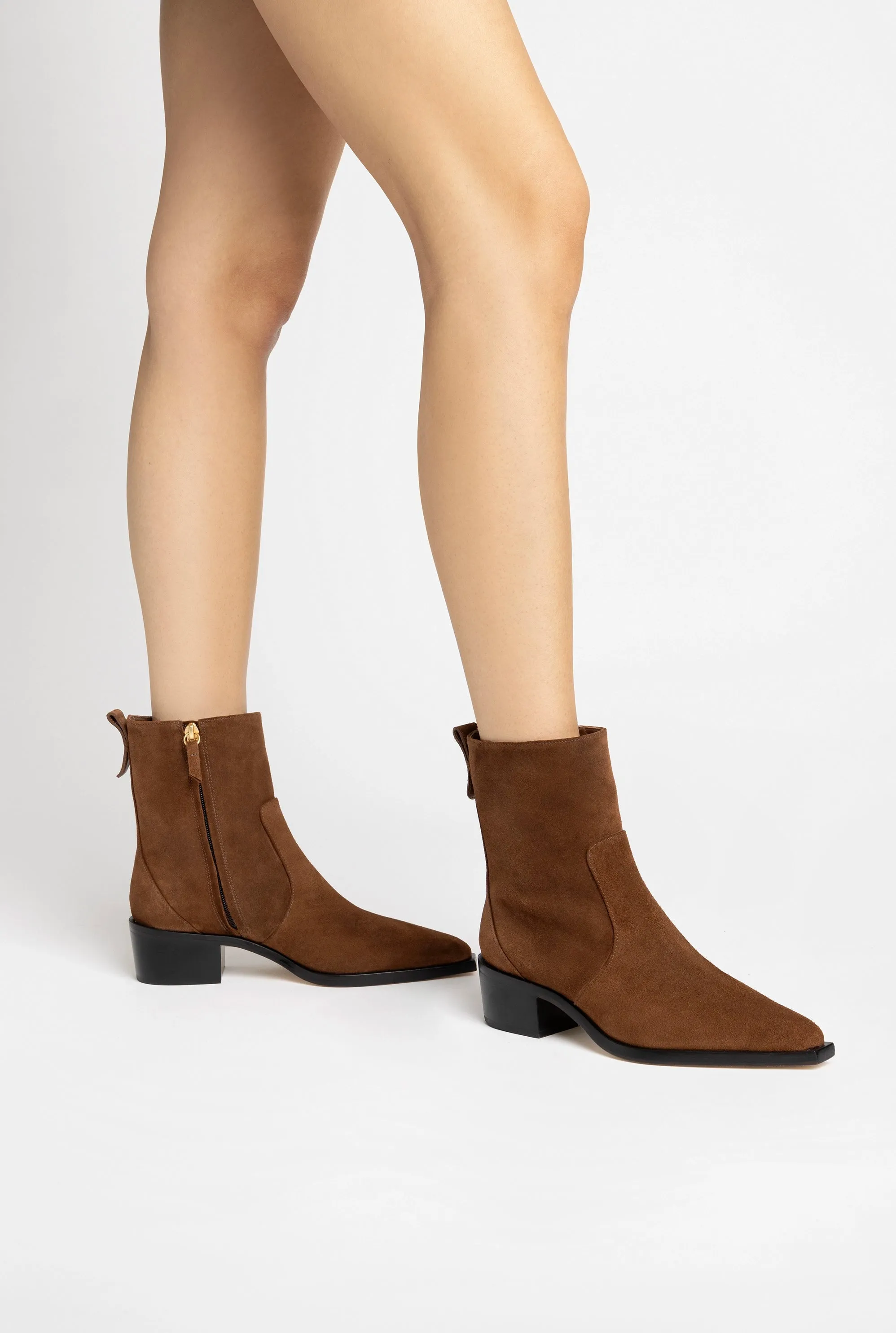 Florencia Low Boot In Burnt Umber Suede sold by Larroude product image thumbnail 2