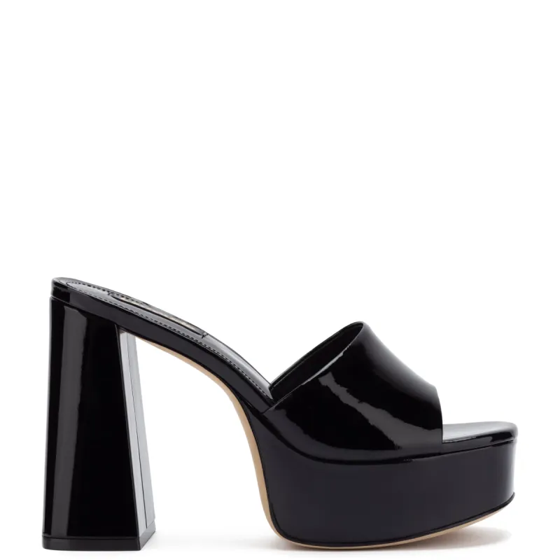 Dolly Mule In Black Patent Leather sold by Larroude