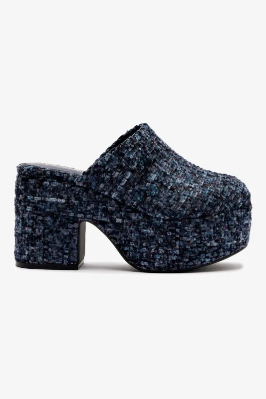 Miso Platform Clog In Midnight Velvet sold by Larroude