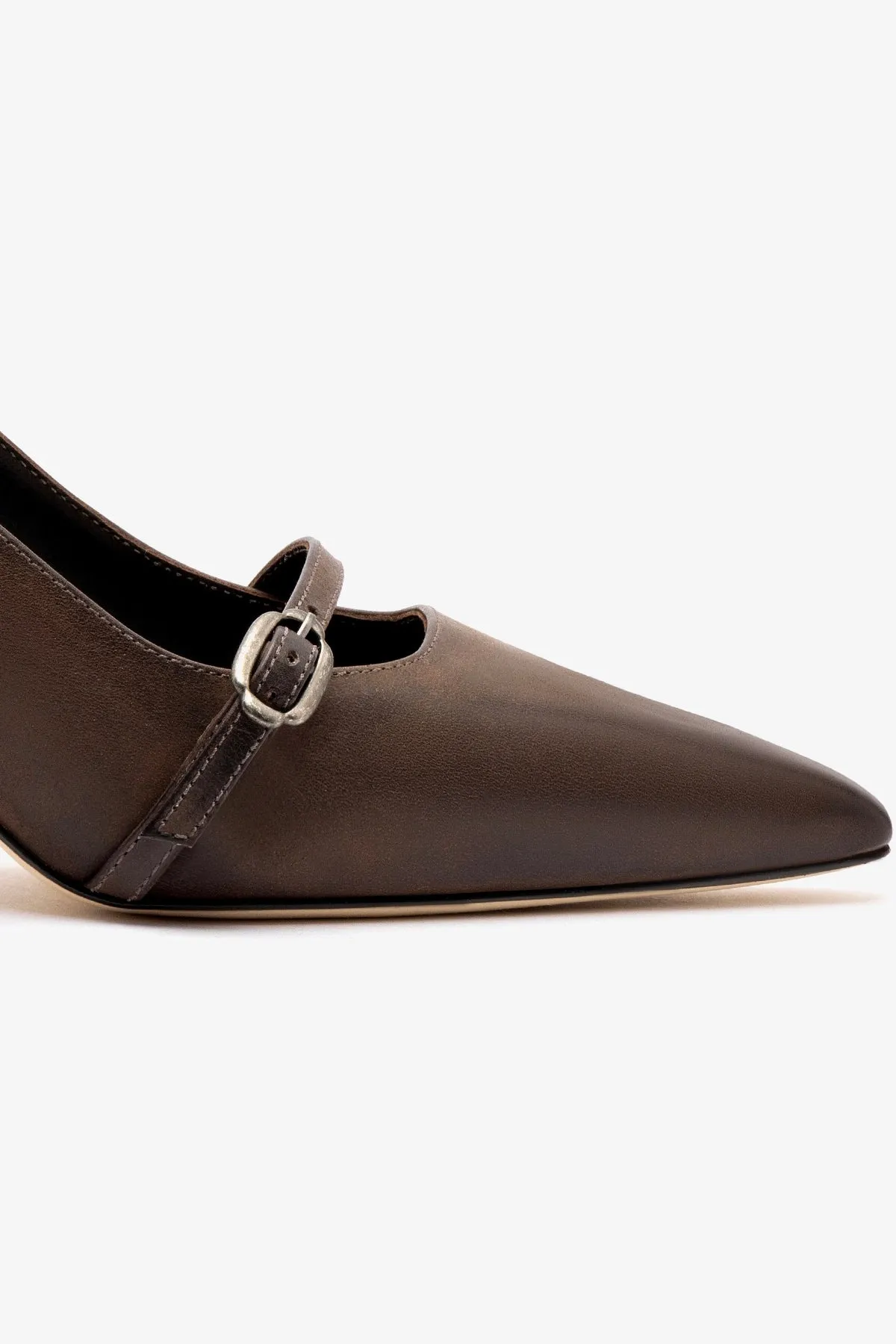 Ines Pump In Brown Shadow Leather sold by Larroude product image thumbnail 4