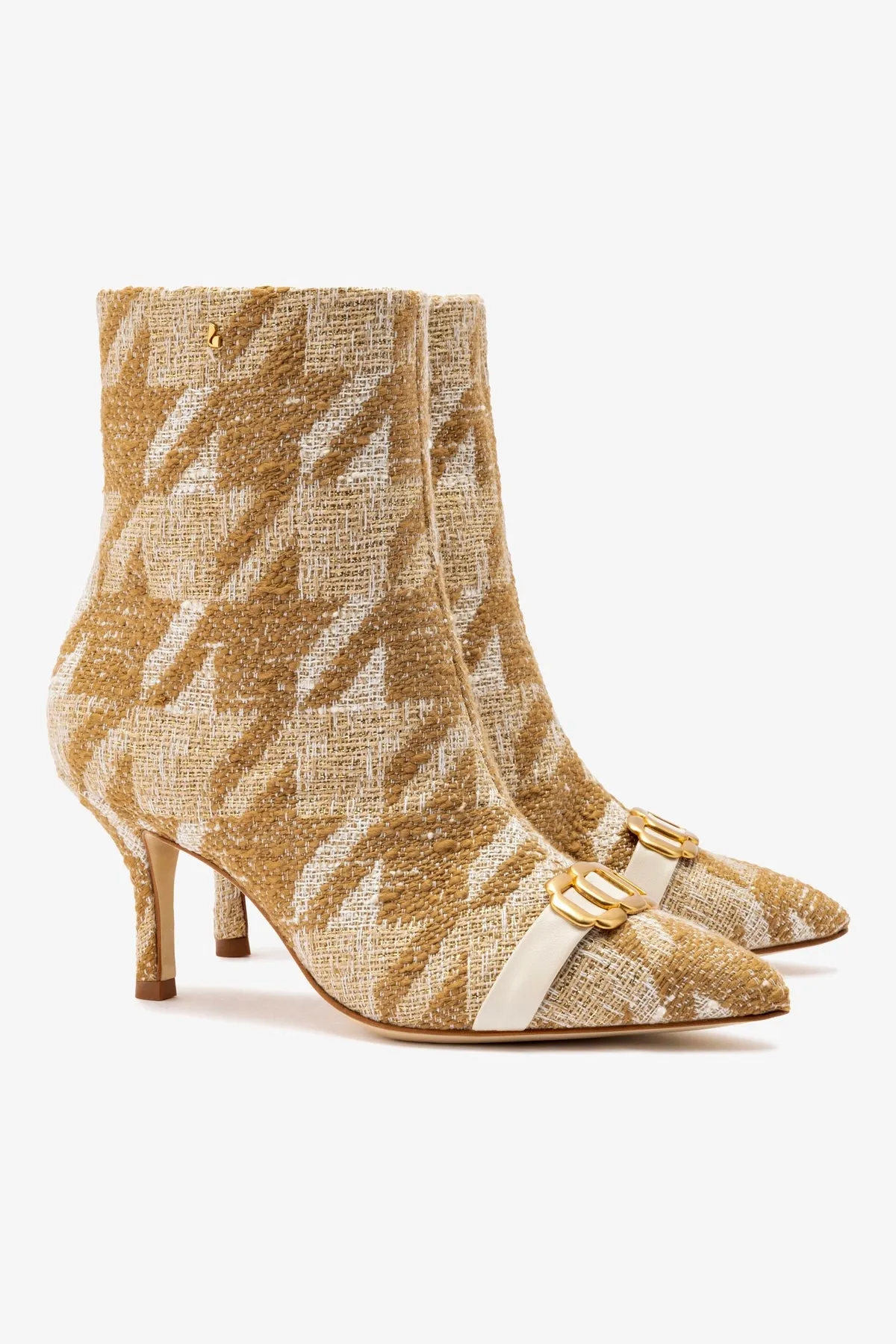 Mini Kate Boot In Latte Houndstooth Fabric sold by Larroude product image thumbnail 3