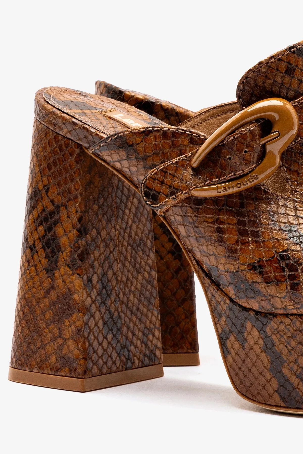 Dolly Verona Clog In Oud Python Embossed Leather sold by Larroude product image thumbnail 4