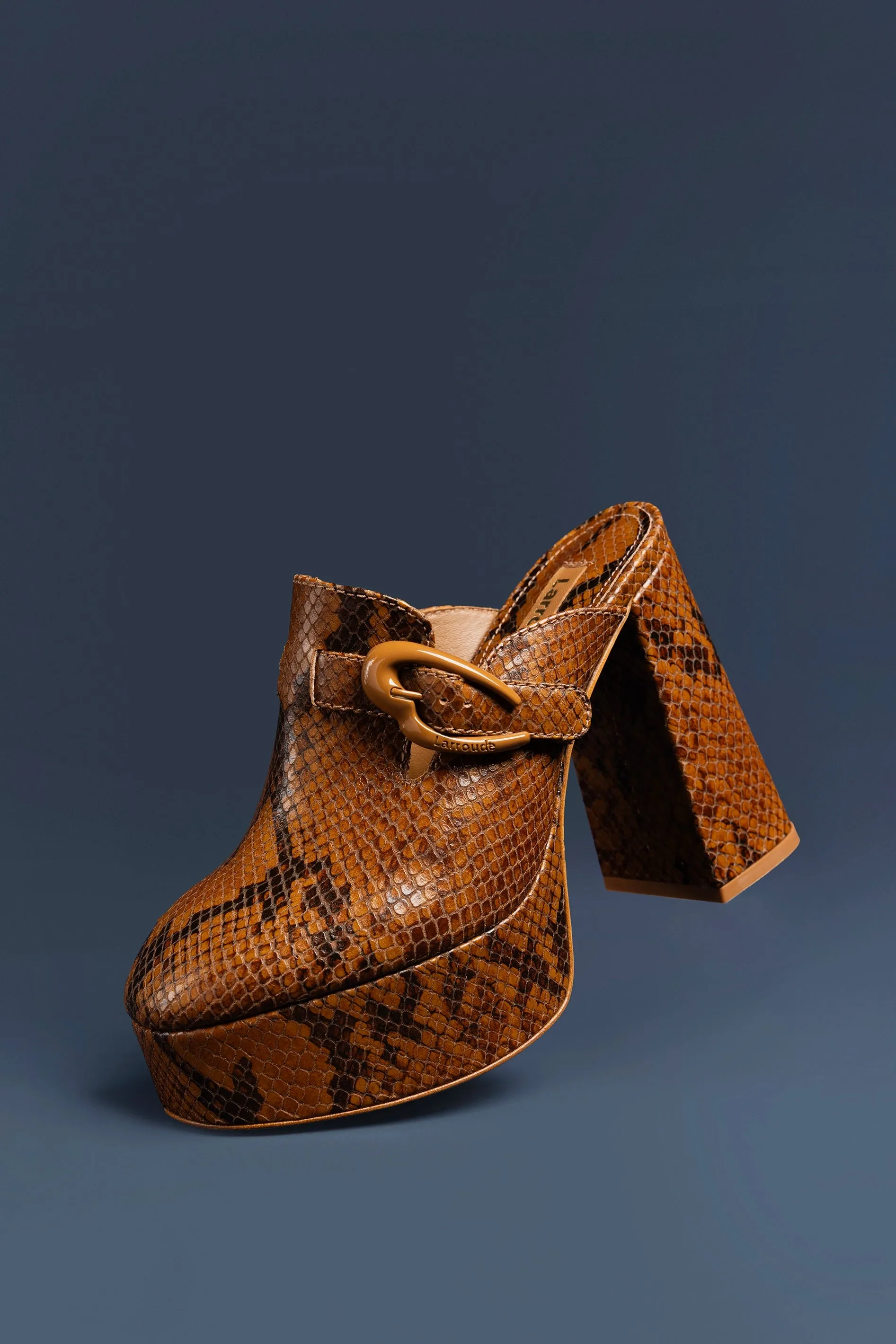 Dolly Verona Clog In Oud Python Embossed Leather sold by Larroude product image thumbnail 5