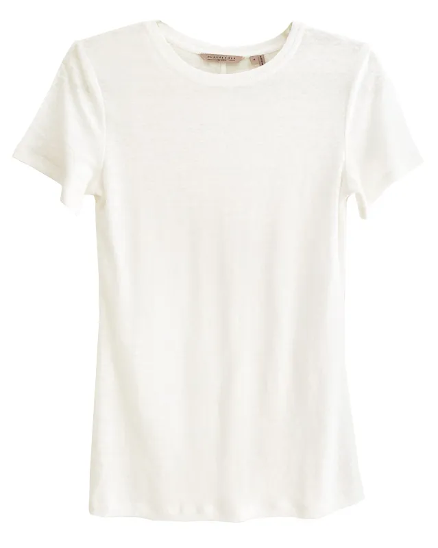 James Linen Crew-Neck Tee sold by Larroude