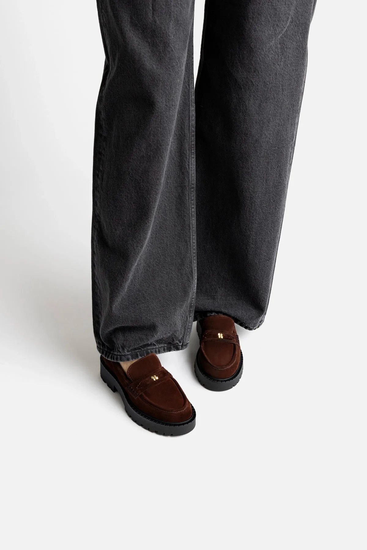 Suki Lugsole Loafer In Brown Suede sold by Larroude product image thumbnail 2