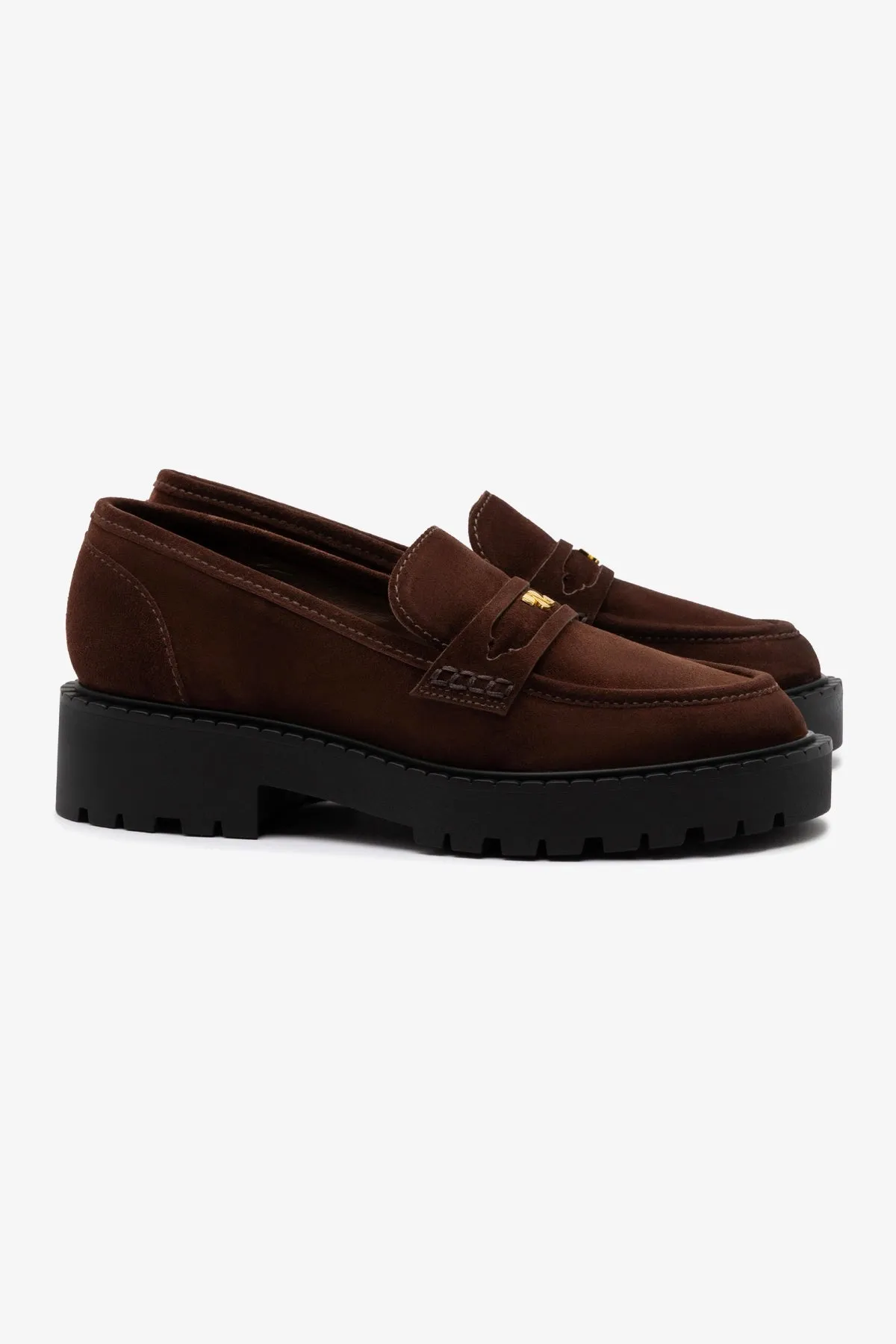 Suki Lugsole Loafer In Brown Suede sold by Larroude product image thumbnail 3