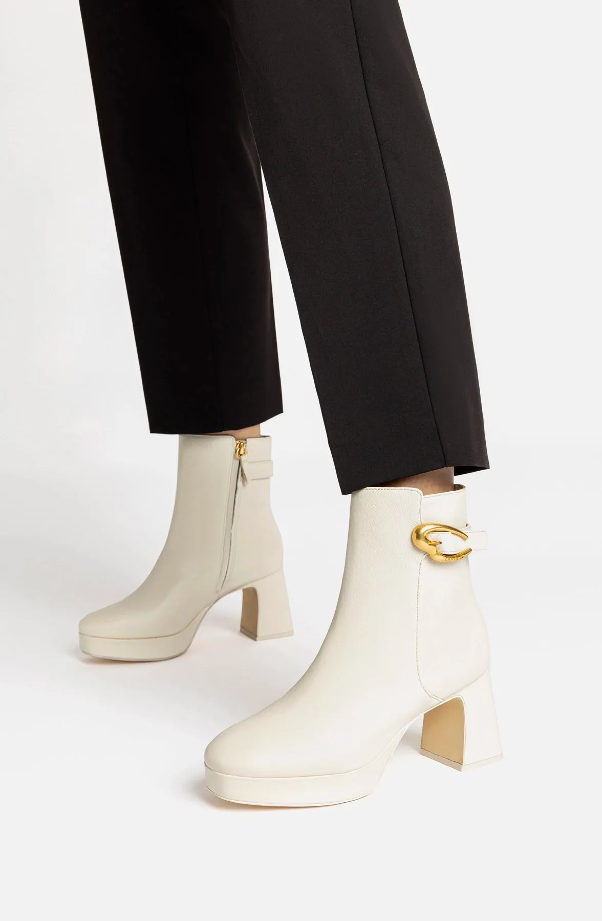 Dolly Verona Low Boot In Ivory Leather sold by Larroude product image thumbnail 2