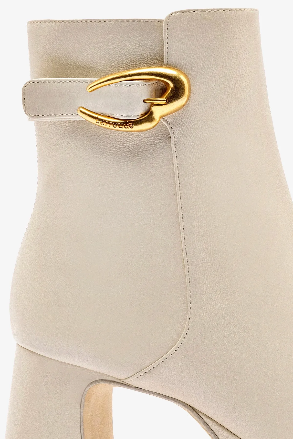 Dolly Verona Low Boot In Ivory Leather sold by Larroude product image thumbnail 4