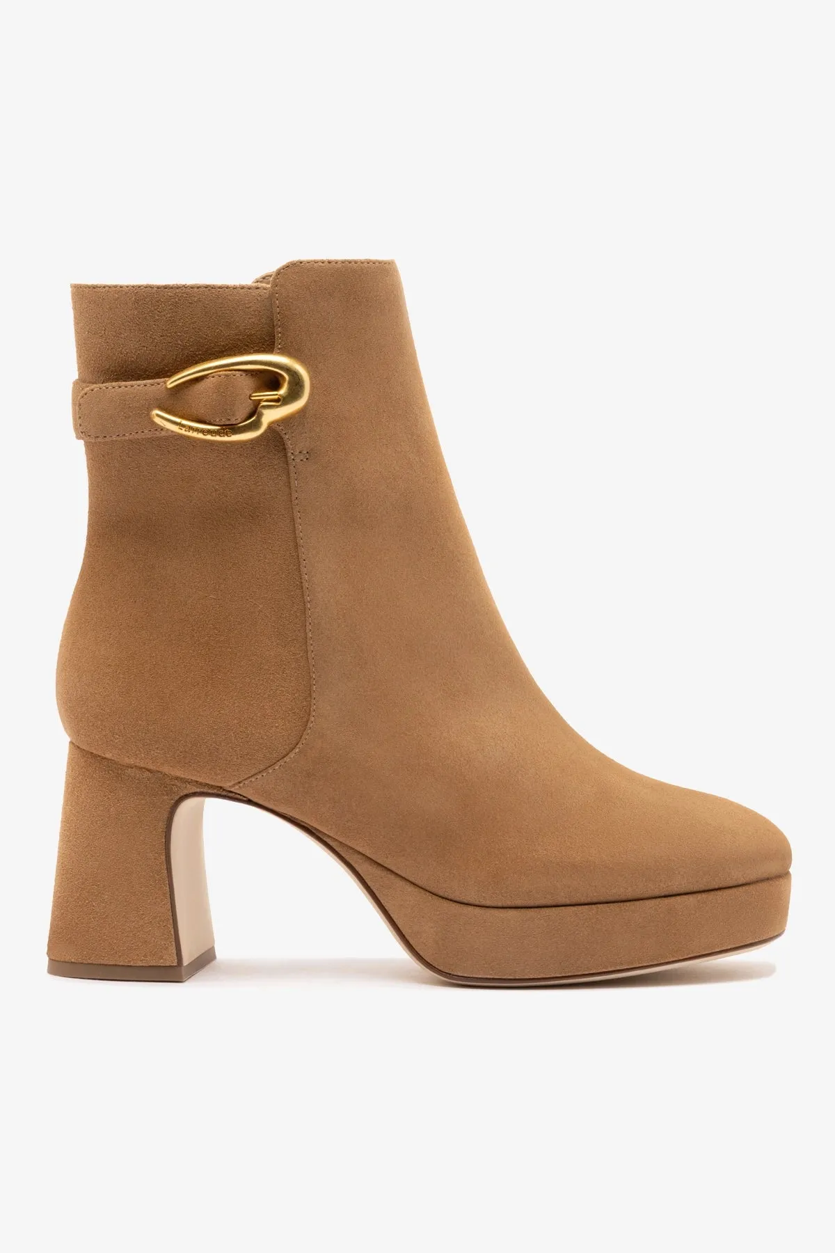 Dolly Verona Low Boot In Peanut Suede sold by Larroude