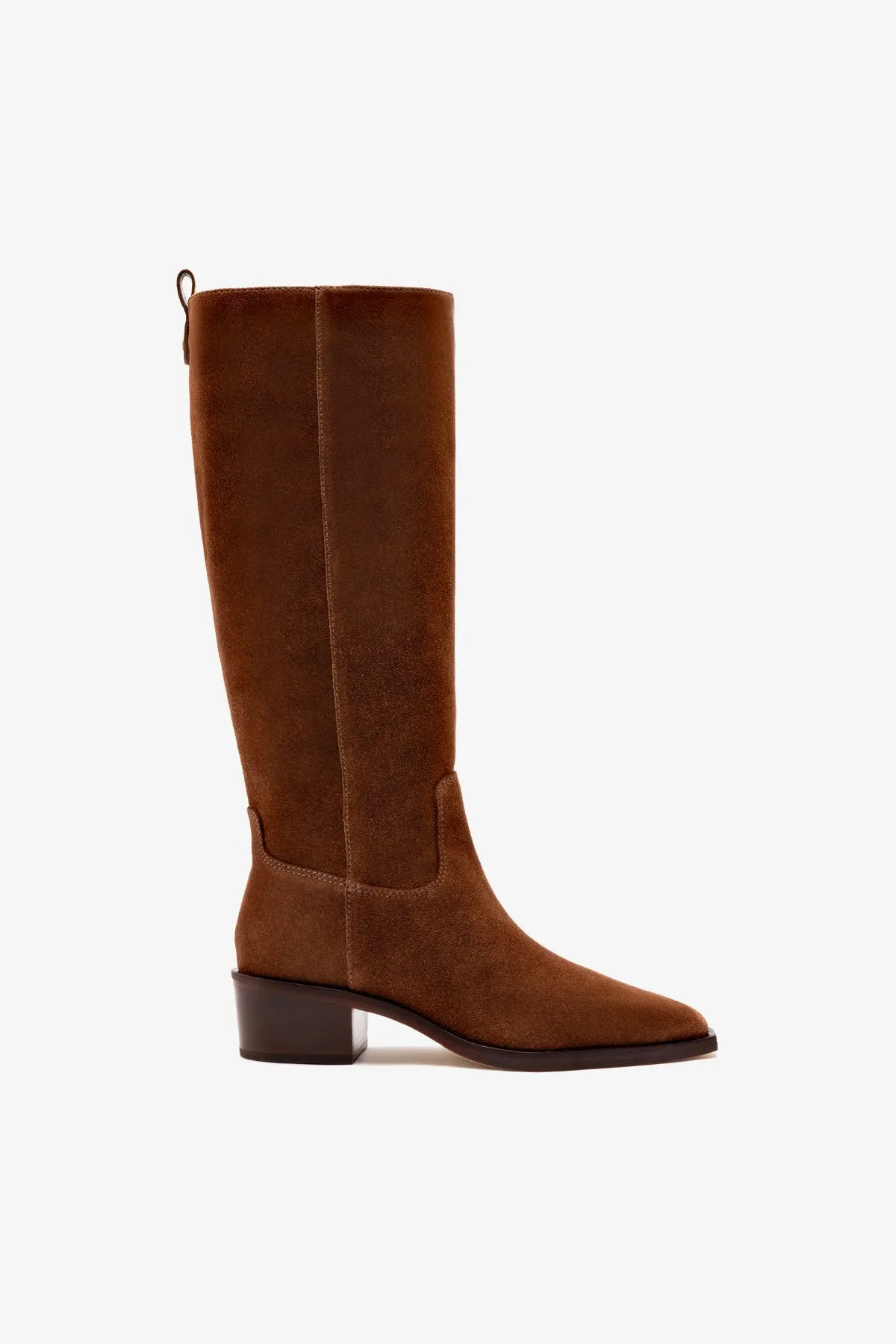 Florencia Boot In Burnt Umber Suede sold by Larroude