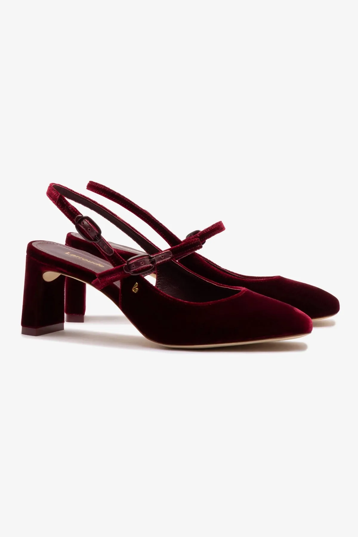 Georgina Pump In Wine Velvet sold by Larroude product image thumbnail 3