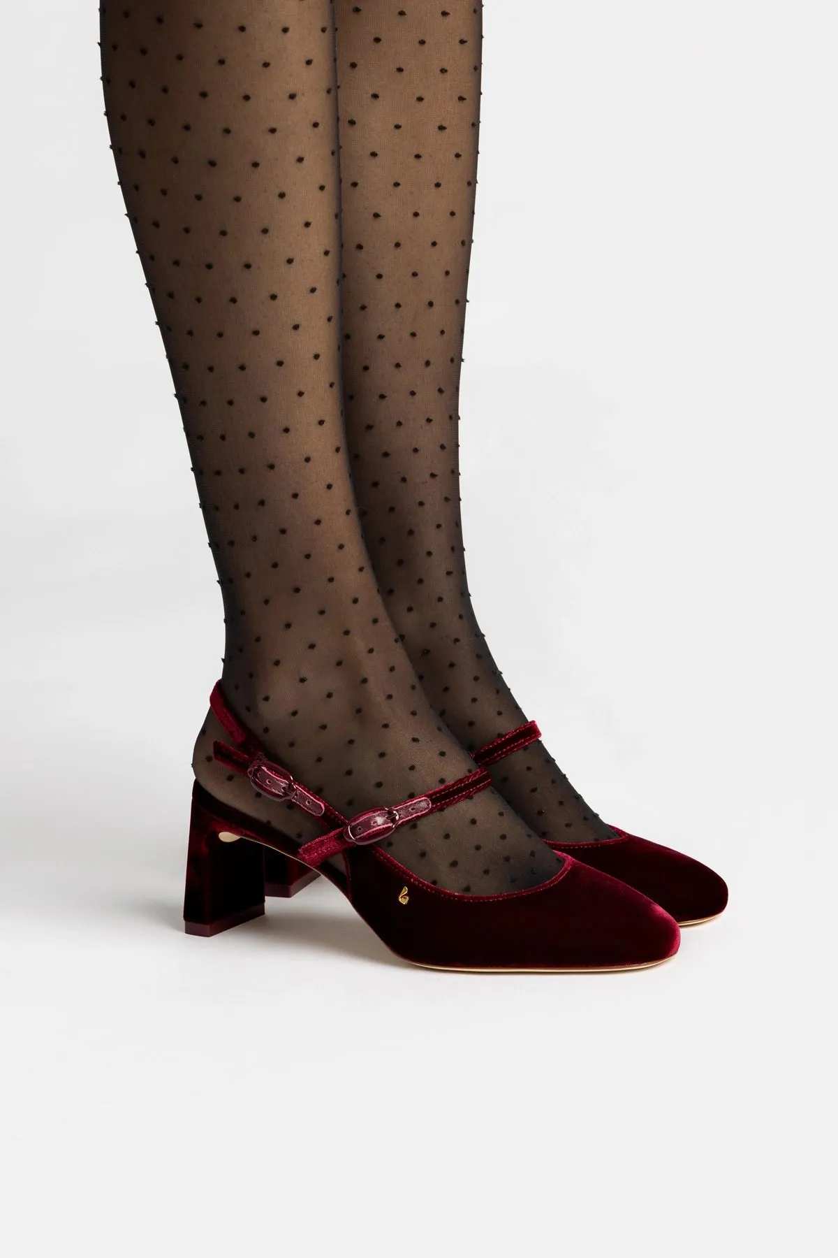 Georgina Pump In Wine Velvet sold by Larroude product image thumbnail 2
