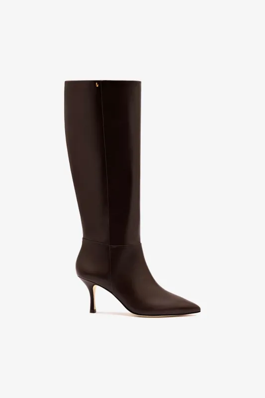 Kate Mid Boot In Brown Leather sold by Larroude