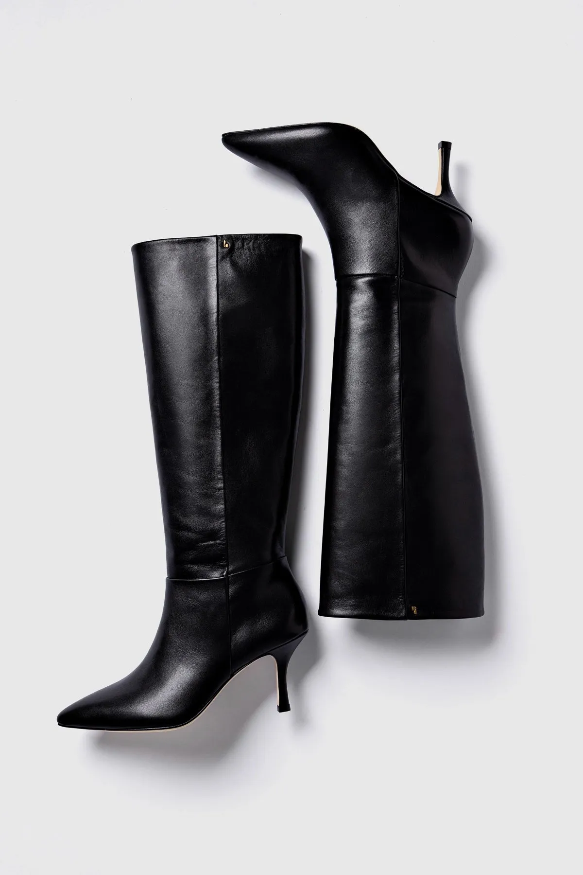 Kate Mid Boot In Black Leather sold by Larroude product image thumbnail 5