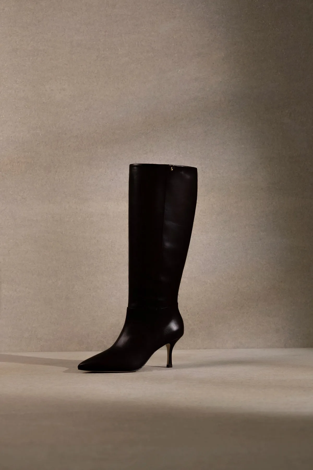 Kate Mid Boot In Black Leather sold by Larroude product image thumbnail 2