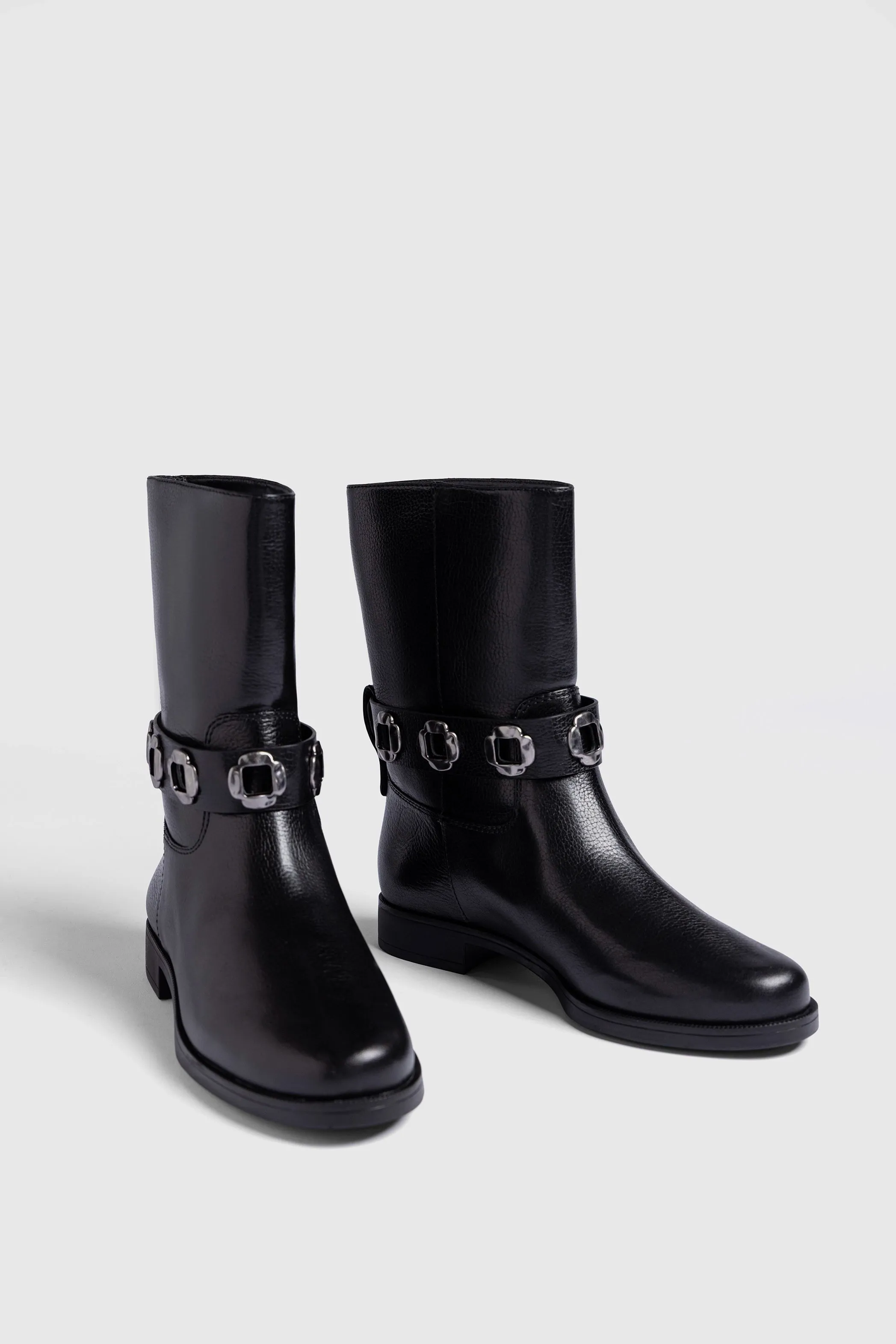 Milan Flat Bootie In Black Leather sold by Larroude product image thumbnail 2