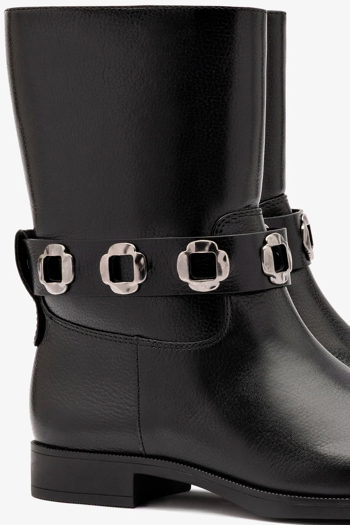 Milan Flat Bootie In Black Leather sold by Larroude product image thumbnail 4