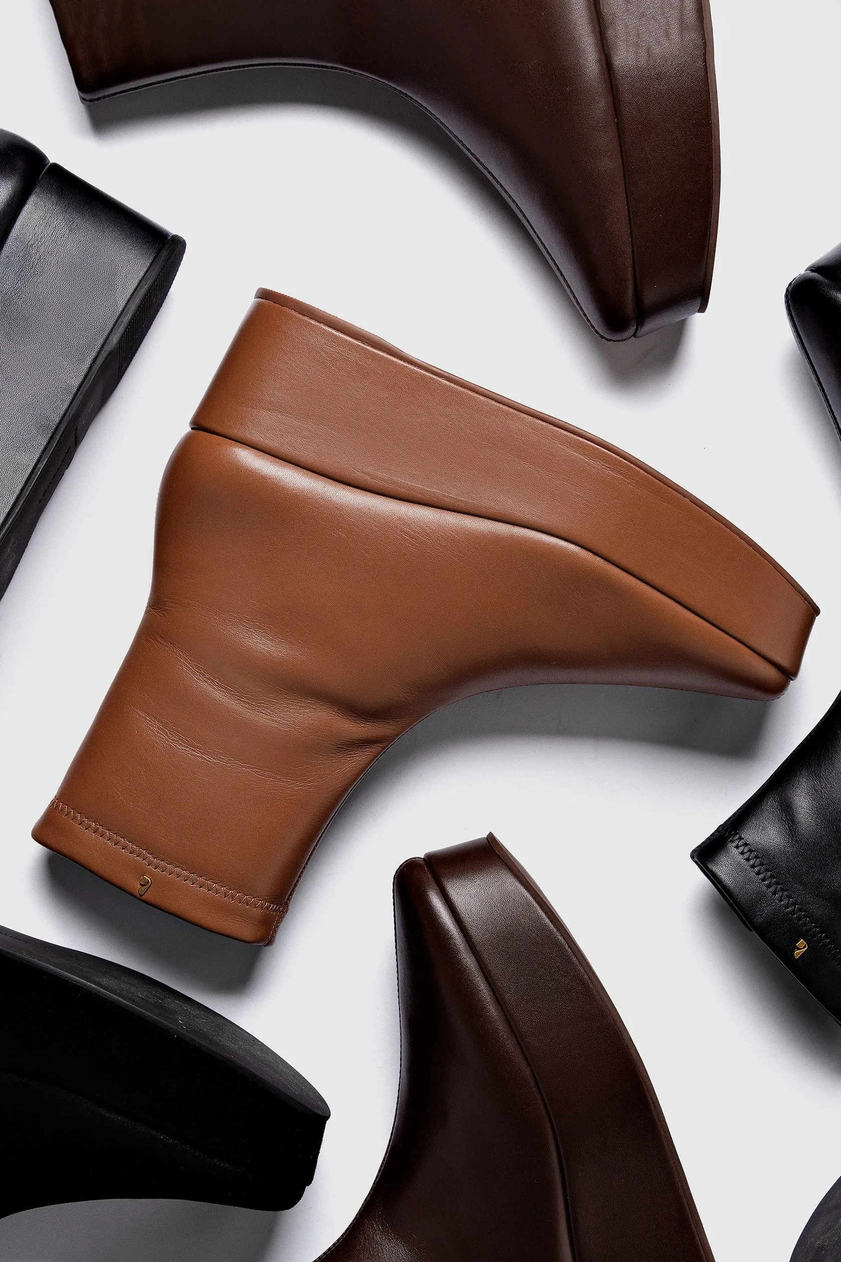 Dani New Flatform Boot In Caramel Leather sold by Larroude product image thumbnail 2