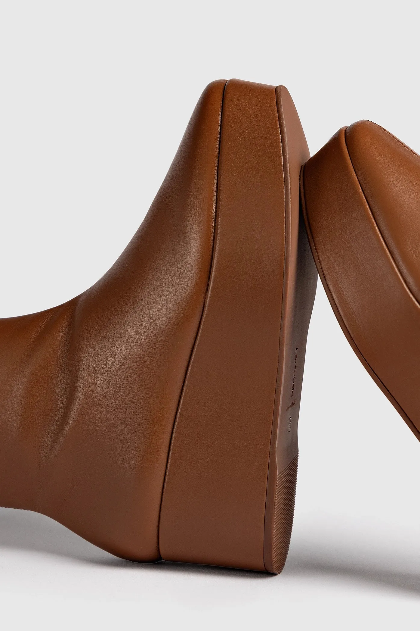 Dani New Flatform Boot In Caramel Leather sold by Larroude product image thumbnail 5